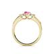 5 - Jamille Pink Sapphire and Diamond Three Stone with Side Pink Sapphire Ring 