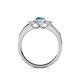 5 - Jamille Blue Topaz and Diamond Three Stone with Side Blue Topaz Ring 