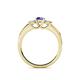 5 - Jamille Iolite and Diamond Three Stone with Side Iolite Ring 