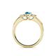5 - Jamille London Blue Topaz and Diamond Three Stone with Side London Blue Topaz Ring 