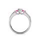 4 - Jamille Diamond and Pink Sapphire Three Stone Engagement Ring 