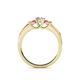 4 - Jamille Diamond and Pink Tourmaline Three Stone Engagement Ring 