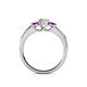 4 - Jamille Diamond and Amethyst Three Stone Engagement Ring 