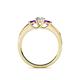 4 - Jamille Diamond and Amethyst Three Stone Engagement Ring 