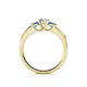 4 - Jamille Diamond and Blue Topaz Three Stone Engagement Ring 