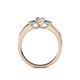 4 - Jamille Diamond and Blue Topaz Three Stone Engagement Ring 