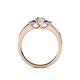 4 - Jamille Diamond and Iolite Three Stone Engagement Ring 