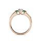 4 - Jamille Diamond and Emerald Three Stone Engagement Ring 