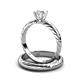 4 - Eudora Classic White Sapphire Solitaire Bridal Set Ring 