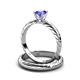 4 - Eudora Classic Tanzanite Solitaire Bridal Set Ring 