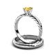 4 - Eudora Classic Citrine Solitaire Bridal Set Ring 