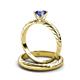 4 - Eudora Classic Iolite Solitaire Bridal Set Ring 