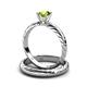 4 - Eudora Classic Peridot Solitaire Bridal Set Ring 