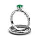 4 - Eudora Classic Emerald Solitaire Bridal Set Ring 