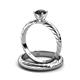 4 - Eudora Classic Black Diamond Solitaire Bridal Set Ring 