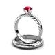 4 - Eudora Classic Ruby Solitaire Bridal Set Ring 