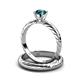 4 - Eudora Classic London Blue Topaz Solitaire Bridal Set Ring 