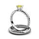 4 - Eudora Classic Yellow Diamond Solitaire Bridal Set Ring 