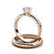 4 - Eudora Classic White Sapphire Solitaire Bridal Set Ring 