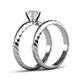 5 - Eudora Classic White Sapphire Solitaire Bridal Set Ring 