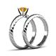 5 - Eudora Classic Citrine Solitaire Bridal Set Ring 