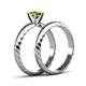 5 - Eudora Classic Peridot Solitaire Bridal Set Ring 