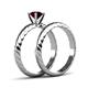 5 - Eudora Classic Rhodolite Garnet Solitaire Bridal Set Ring 