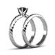 5 - Eudora Classic Black Diamond Solitaire Bridal Set Ring 