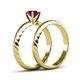 5 - Eudora Classic Ruby Solitaire Bridal Set Ring 