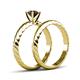 5 - Eudora Classic Smoky Quartz Solitaire Bridal Set Ring 