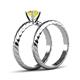 5 - Eudora Classic Yellow Diamond Solitaire Bridal Set Ring 