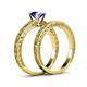 5 - Florie Classic Tanzanite Solitaire Bridal Set Ring 