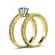 5 - Florie Classic Blue Topaz Solitaire Bridal Set Ring 