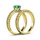 5 - Florie Classic Emerald Solitaire Bridal Set Ring 