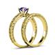 5 - Florie Classic Iolite Solitaire Bridal Set Ring 