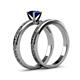 5 - Cael Classic Blue Sapphire Solitaire Bridal Set Ring 
