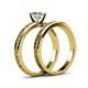 5 - Cael Classic Aquamarine Solitaire Bridal Set Ring 