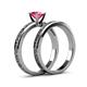5 - Cael Classic Pink Tourmaline Solitaire Bridal Set Ring 