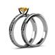 5 - Cael Classic Citrine Solitaire Bridal Set Ring 