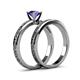 5 - Cael Classic Iolite Solitaire Bridal Set Ring 