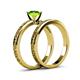 5 - Cael Classic Peridot Solitaire Bridal Set Ring 