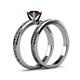5 - Cael Classic Red Garnet Solitaire Bridal Set Ring 