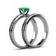 5 - Cael Classic Emerald Solitaire Bridal Set Ring 
