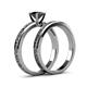 5 - Cael Classic Black Diamond Solitaire Bridal Set Ring 