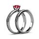 5 - Cael Classic Ruby Solitaire Bridal Set Ring 