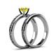 5 - Cael Classic Yellow Diamond Solitaire Bridal Set Ring 