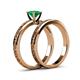 5 - Cael Classic Emerald Solitaire Bridal Set Ring 