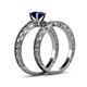 5 - Rachel Classic Blue Sapphire Solitaire Bridal Set Ring 