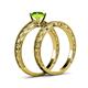 5 - Rachel Classic Peridot Solitaire Bridal Set Ring 