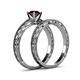 5 - Rachel Classic Red Garnet Solitaire Bridal Set Ring 